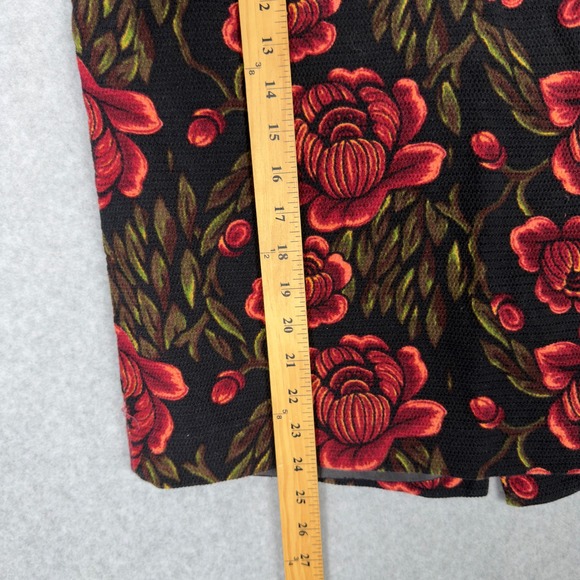 Catherine Malandrino Black Floral Print Pencil Skirt Size 12 Business Casual - Picture 6 of 10